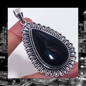 JUST IN🆕 Large Black Onyx 925 Silver Pendant
